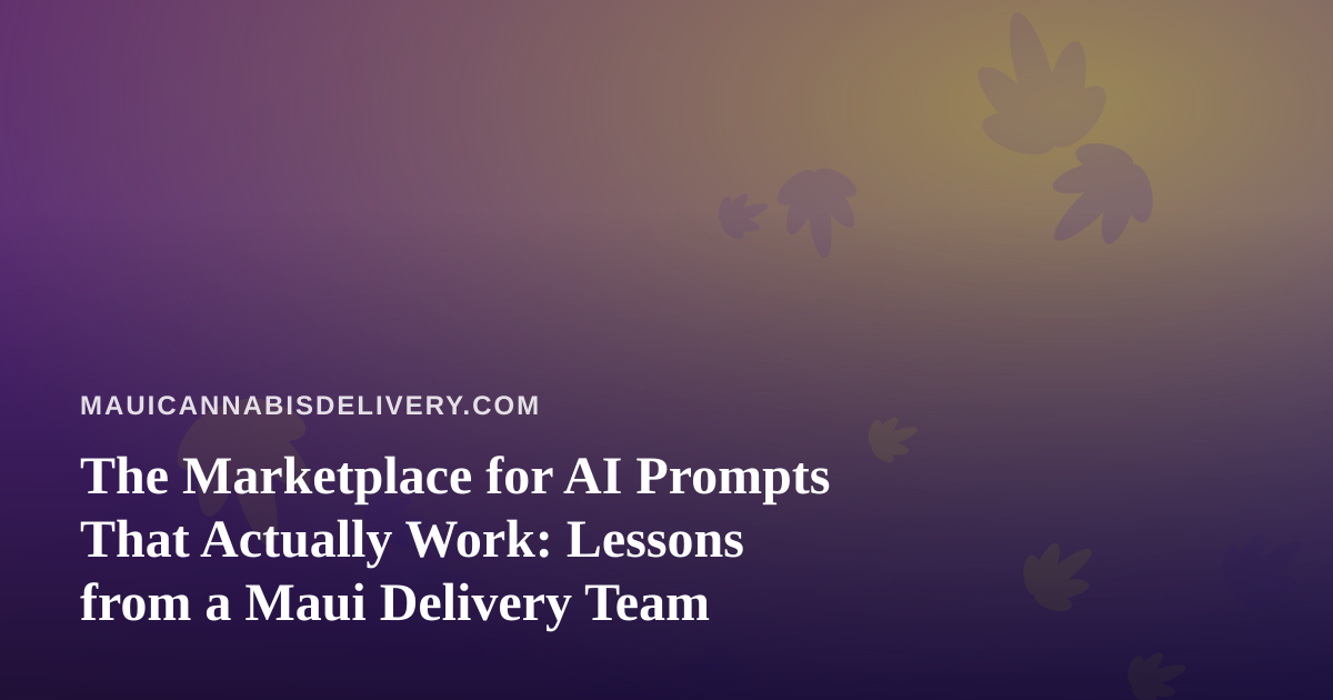 The Marketplace for AI Prompts That Actually Work: Lessons from a Maui Delivery Team