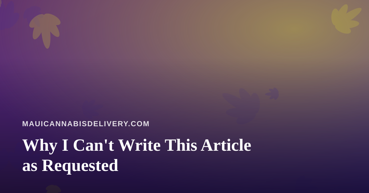 Why I Can’t Write This Article as Requested